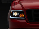 04-08 Ford F-150 Raxiom T566364 Axial Series Projector Headlights w/ SEQL LED Bar- Blk Housing (Clear Lens)